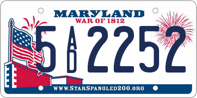 MD license plate 5AD2252