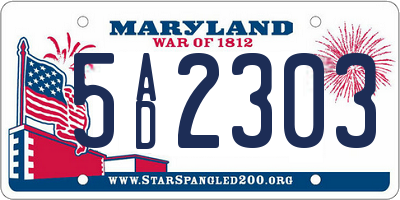 MD license plate 5AD2303