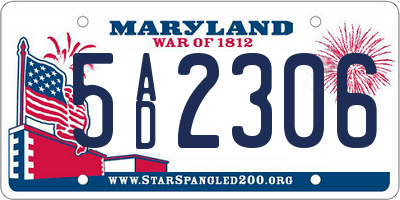 MD license plate 5AD2306