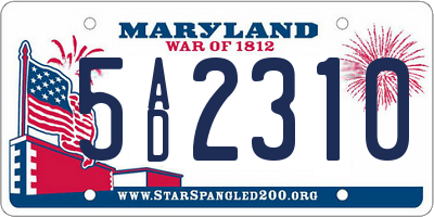 MD license plate 5AD2310