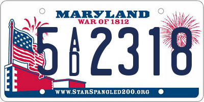 MD license plate 5AD2318