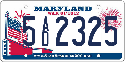 MD license plate 5AD2325
