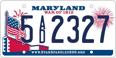MD license plate 5AD2327