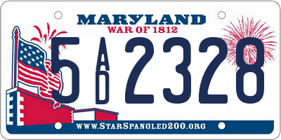 MD license plate 5AD2328