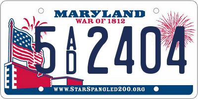 MD license plate 5AD2404