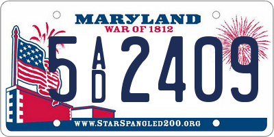MD license plate 5AD2409