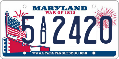 MD license plate 5AD2420