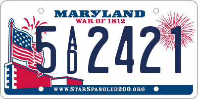 MD license plate 5AD2421