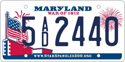 MD license plate 5AD2440