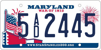 MD license plate 5AD2445