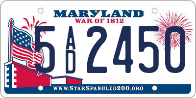 MD license plate 5AD2450