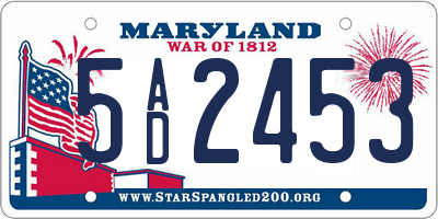 MD license plate 5AD2453