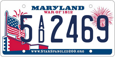 MD license plate 5AD2469