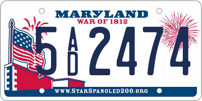 MD license plate 5AD2474