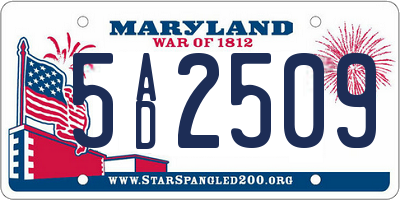 MD license plate 5AD2509