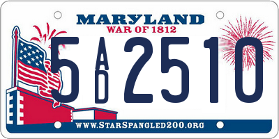 MD license plate 5AD2510