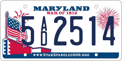 MD license plate 5AD2514