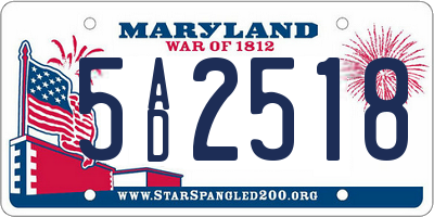 MD license plate 5AD2518