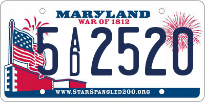 MD license plate 5AD2520