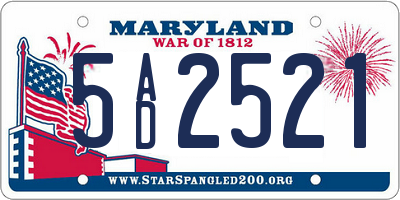 MD license plate 5AD2521