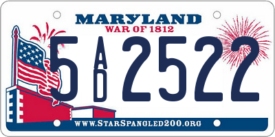 MD license plate 5AD2522