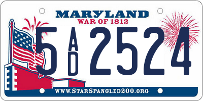 MD license plate 5AD2524