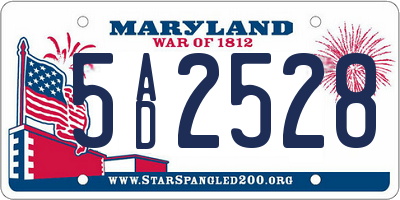 MD license plate 5AD2528