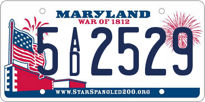 MD license plate 5AD2529