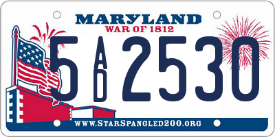 MD license plate 5AD2530