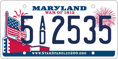 MD license plate 5AD2535
