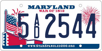 MD license plate 5AD2544