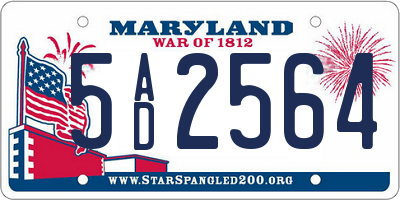 MD license plate 5AD2564