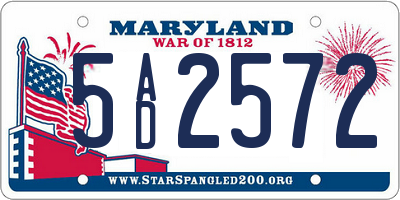 MD license plate 5AD2572