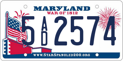 MD license plate 5AD2574