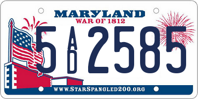 MD license plate 5AD2585