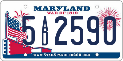 MD license plate 5AD2590