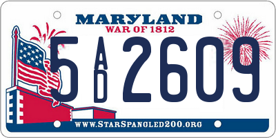MD license plate 5AD2609