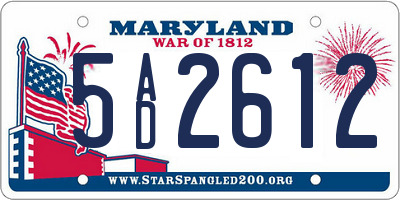 MD license plate 5AD2612