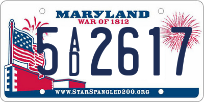 MD license plate 5AD2617