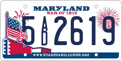 MD license plate 5AD2619