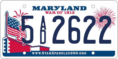 MD license plate 5AD2622