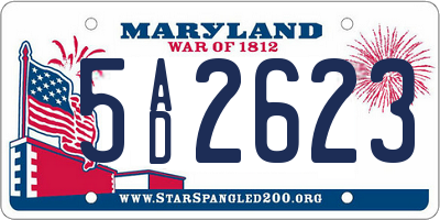 MD license plate 5AD2623