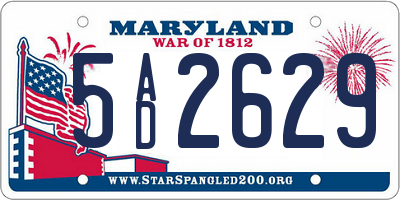 MD license plate 5AD2629