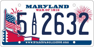 MD license plate 5AD2632