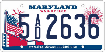 MD license plate 5AD2636