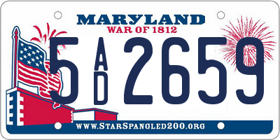 MD license plate 5AD2659