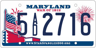 MD license plate 5AD2716