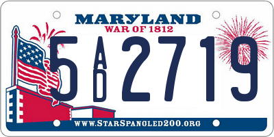 MD license plate 5AD2719