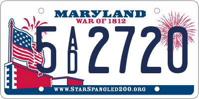 MD license plate 5AD2720