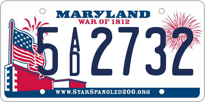 MD license plate 5AD2732